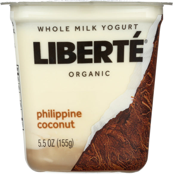 LIBERTE: Philippine Coconut Organic Whole Milk Yogurt, 5.5 oz