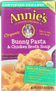 ANNIE'S HOMEGROWN: Organic Soup Bunny Pasta & Chicken Broth, 17 oz