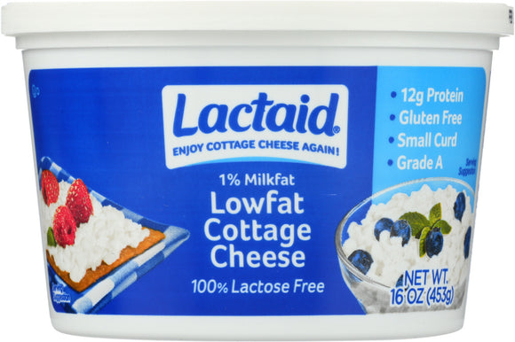 LACTAID: Cottage Cheese 1% Milkfat Lactose Free, 16 oz