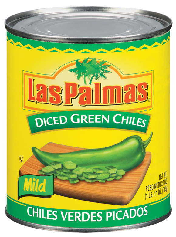LAS PALMAS: Diced Green Chiles, 27 oz
