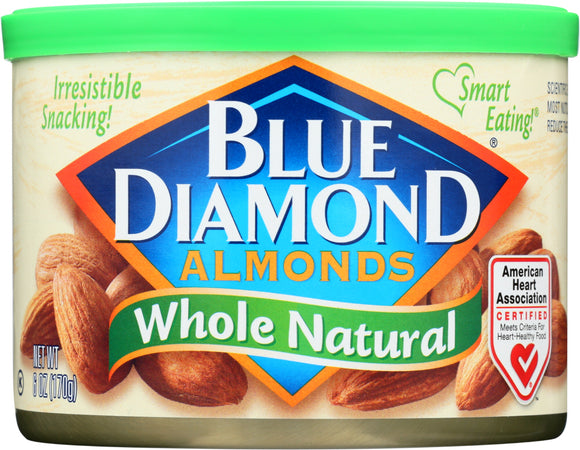 BLUE DIAMOND: Almonds Whole Natural Canned, 6 oz