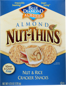 BLUE DIAMOND: Almond Nut-Thins Nut & Rice Cracker Snacks, 4.25 oz