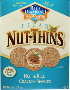 BLUE DIAMOND: Pecan Nut-Thins Nut & Rice Cracker Snacks, 4.25 oz