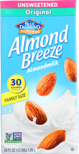 BLUE DIAMOND: Almond Breeze Almond Milk Original Unsweetened, 64 oz