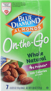 BLUE DIAMOND: Almonds Whole Natural 100 Calories Per Bag, 5 oz