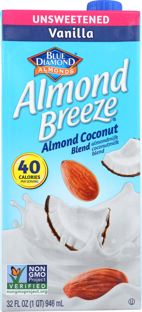 BLUE DIAMOND: Unsweetened Coconut Almond Breeze Vanilla, 32 oz