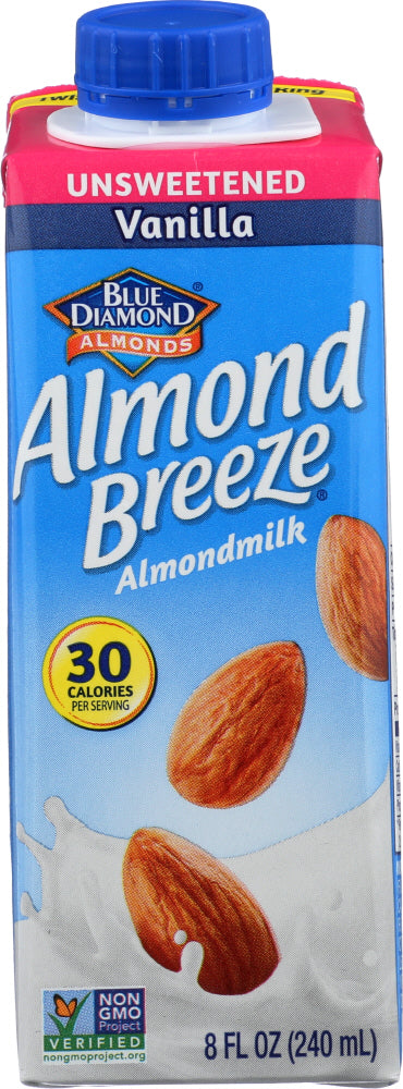 BLUE DIAMOND: Almond Breeze Unsweetened Vanilla Almondmilk, 8 oz