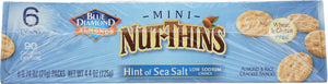 BLUE DIAMOND: Almonds Hint of Sea Salt Mini Nut Thins Pack of 6, 4.44 oz