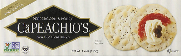 CAPEACHIOS: Peppercorn and Poppy Cracker, 4.4 oz