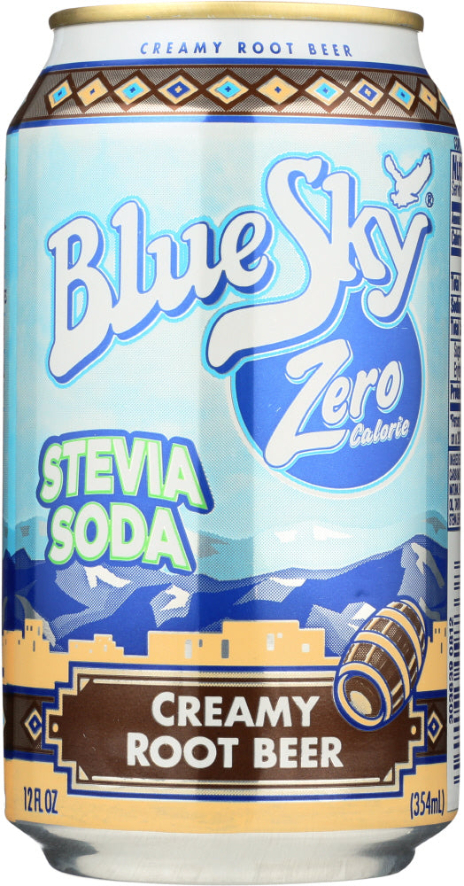 BLUE SKY: Zero Calorie Stevia Soda Creamy Root Beer 6 Ct, 72 oz