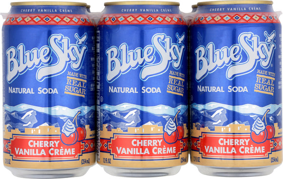 Blue Sky Natural Soda Cherry Vanilla Crème 6 Ct, 72 oz