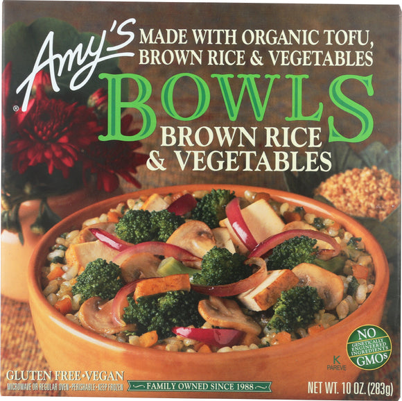 AMY'S: Brown Rice & Vegetables Bowl, 10 Oz