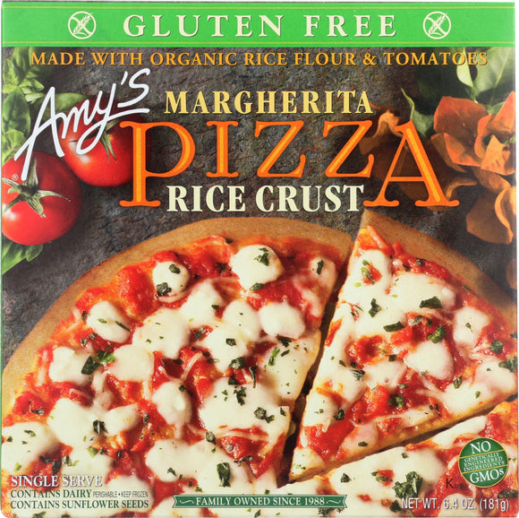 AMY'S: Single Serve Rice Crust Margherita Pizza, 6.4 oz