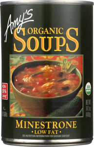 AMY'S: Organic Soup Low Fat Minestrone, 14.1 oz