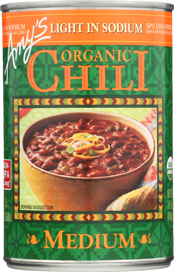 AMY'S: Organic Chili Light in Sodium Medium, 14.7 oz