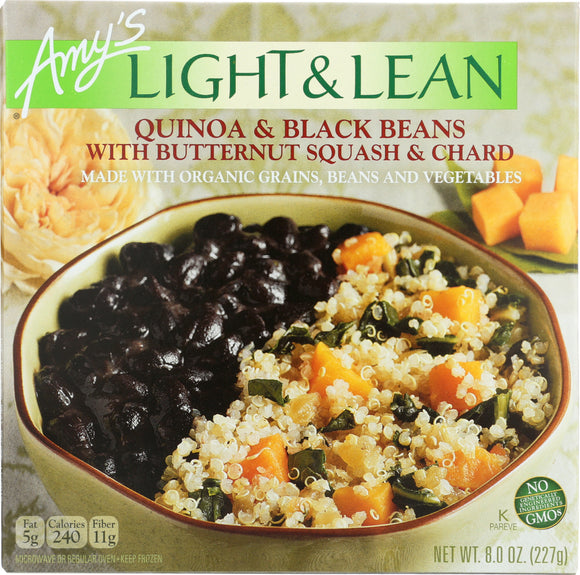 AMY'S: Light & Lean Quinoa Black Beans with Butternut Squash and Chard, 8 oz