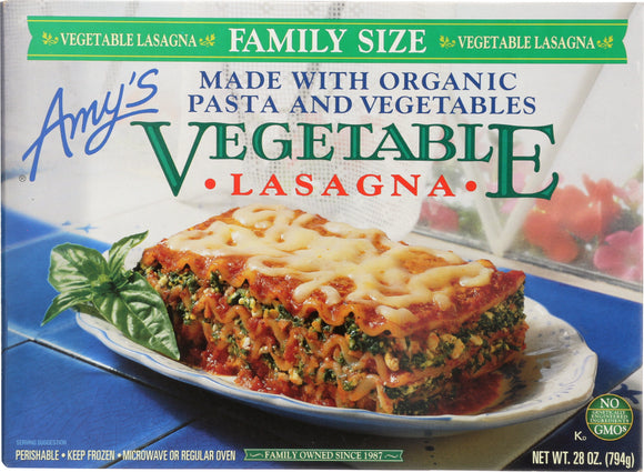 AMY'S: Family Size Vegetable Lasagna, 28 oz