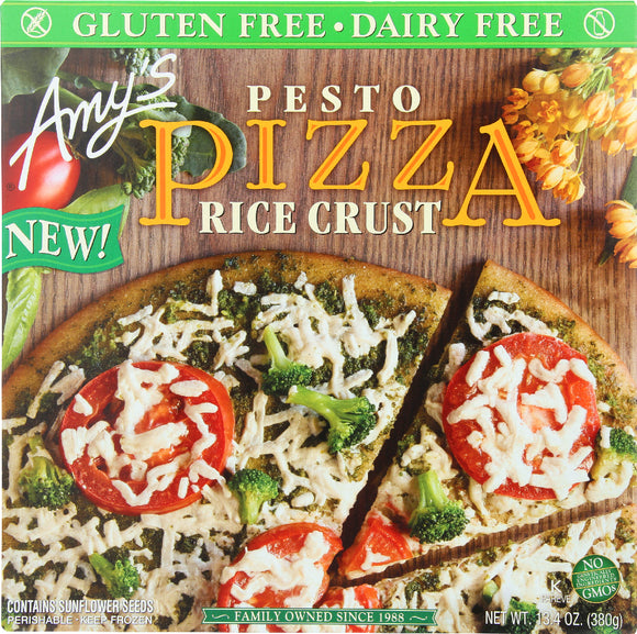 AMYS: Pesto Pizza Rice Crust, 13.4 oz