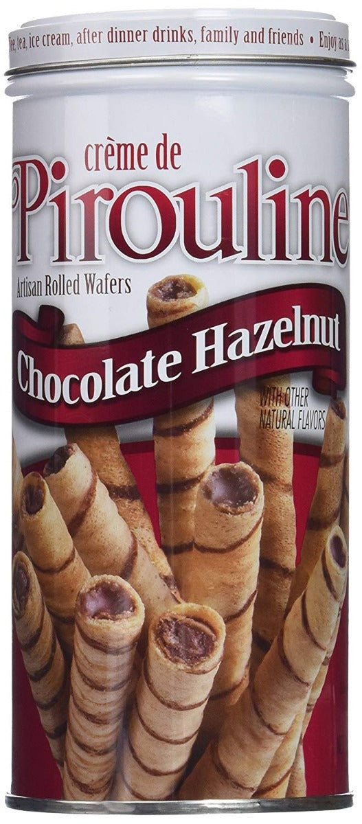 DEBEUKELAER: Pirouline Cream Wafers Chocolate Hazelnut Tin, 3.25 oz