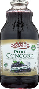 LAKEWOOD ORGANIC: Pure Concord Grape Juice, 32 oz