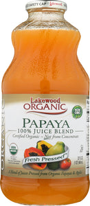 LAKEWOOD ORGANIC: Papaya 100% Juice Blend, 32 oz