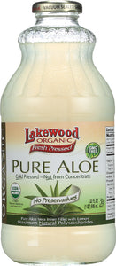 LAKEWOOD ORGANIC: Pure Aloe Inner Fillet Juice with Lemon, 32 Oz