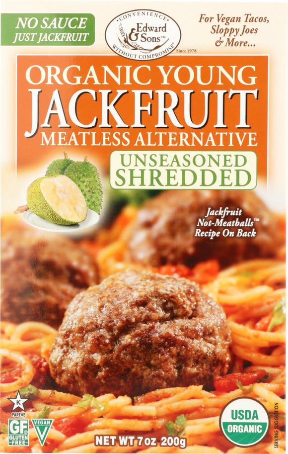 EDWARD & SONS: Organic Young Jackfruit Unseasoned Shredded, 7 oz