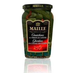 MAILLE: Cornichons with Cayenne Chili Peppers, 13.5 oz