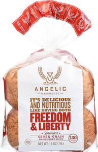 ANGELIC BAKEHOUSE: Sprouted Seven-Grain Hamburger Buns, 16 oz