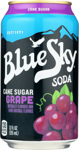 BLUE SKY: Cane Sugar Soda Grape, 72 oz