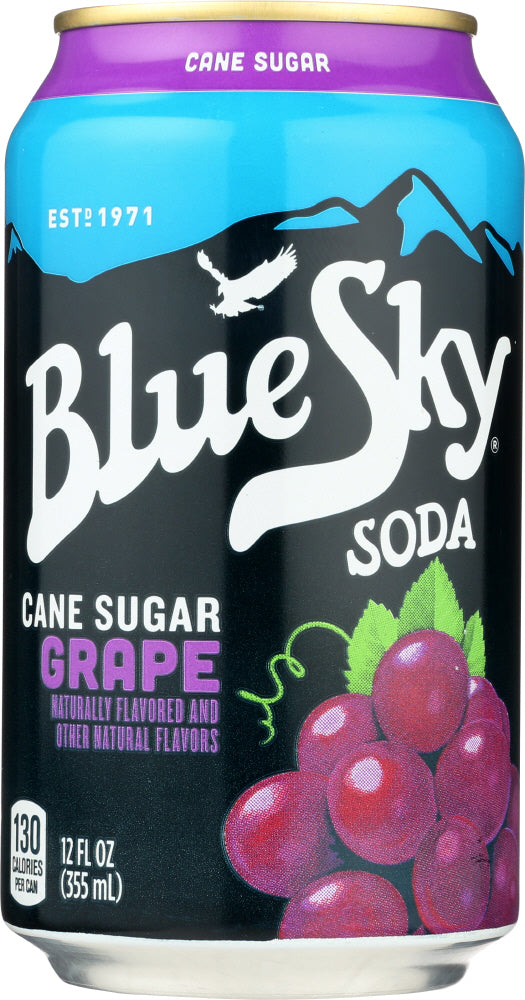 BLUE SKY: Cane Sugar Soda Grape, 72 oz