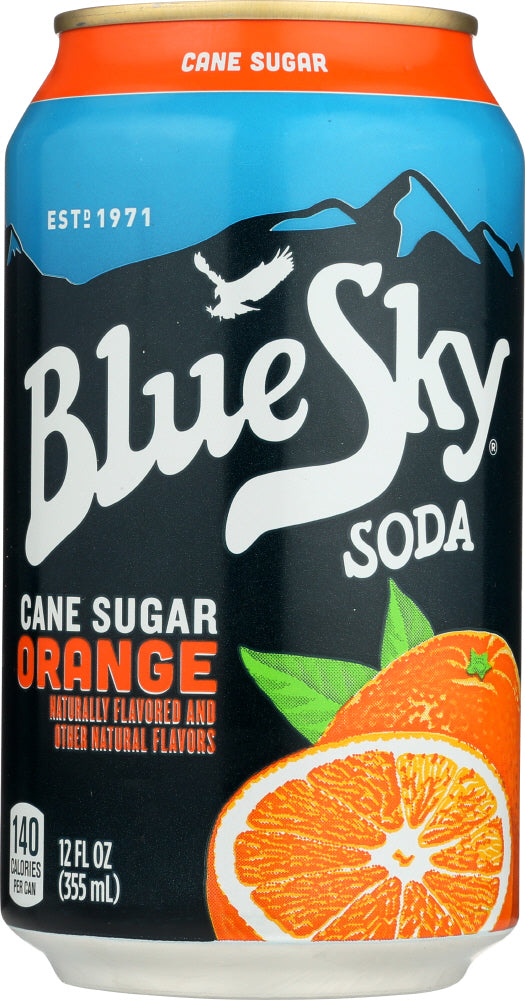 BLUE SKY: Cane Sugar Soda Orange, 72 oz