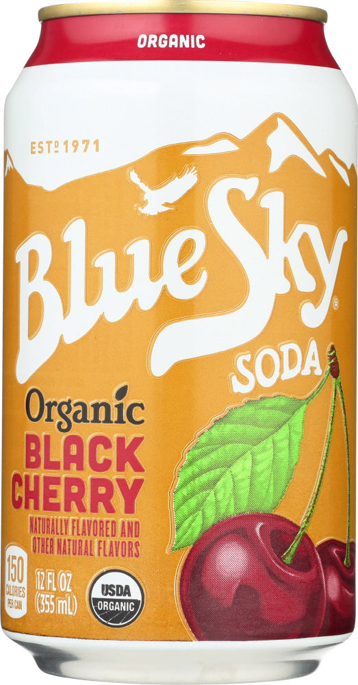 BLUE SKY: Organic Cane Sugar Soda Black Cherry, 72 oz