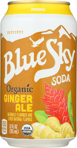 BLUE SKY: Organic Cane Sugar Soda Ginger Ale, 72 oz