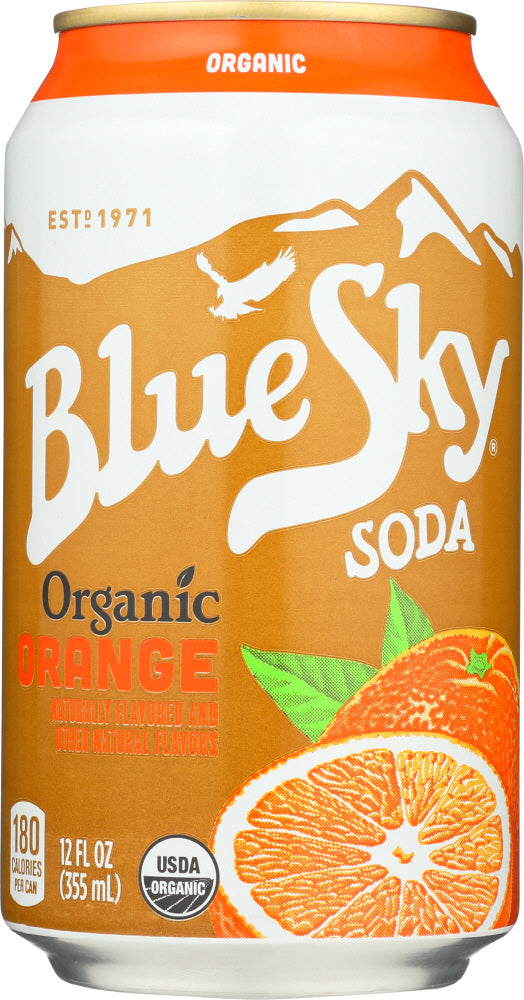 BLUE SKY: Organic Cane Sugar Soda Orange Organic, 72 oz