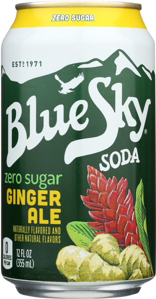 BLUE SKY: Soda Ginger Ale Zero Pack of 6, 72 oz