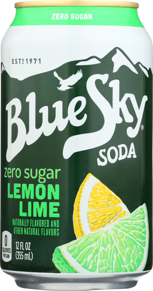 BLUE SKY: Soda Lemon Lime Zero Pack of 6, 72 oz