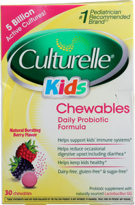 CULTURELLE: Probiotic For Kids Chewables Natural Bursting Berry Flavor, 30 pc