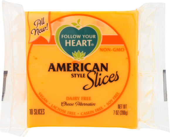 FOLLOW YOUR HEART: American Style Cheese Alternative Slices, 7 oz