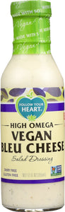 FOLLOW YOUR HEART: High Omega Vegan Bleu Cheese Salad Dressing, 12 oz