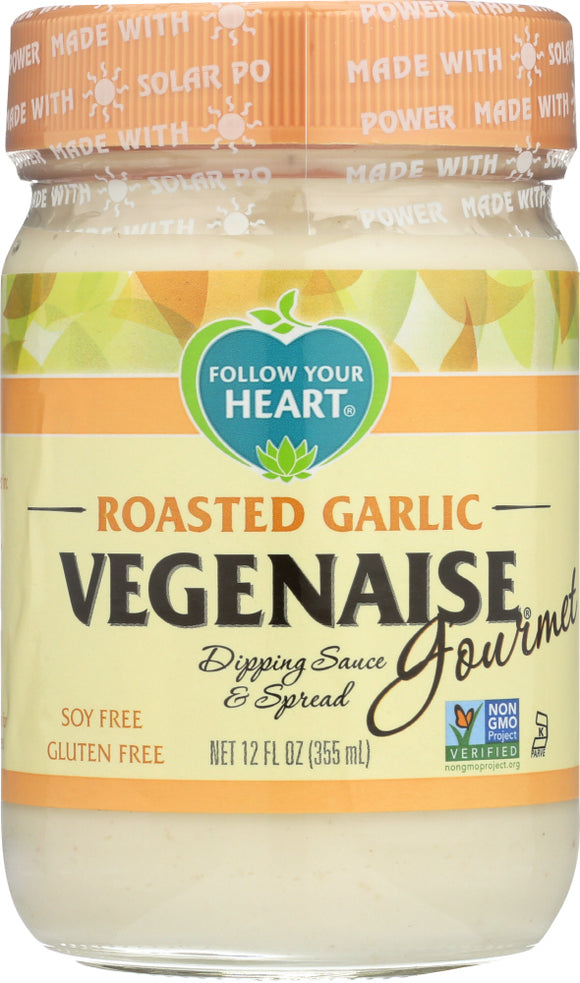 FOLLOW YOUR HEART: Gourmet Roasted Garlic Vegenaise, 12 oz