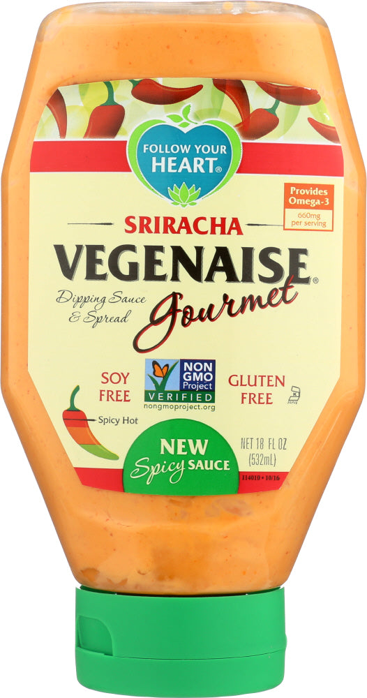 FOLLOW YOUR HEART: Sriracha Vegenaise, 18 oz