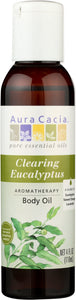 Aura Cacia Aromatherapy Body Oil Clearing Eucalyptus, 4 Oz