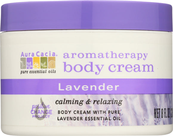 AURA CACIA: Aromatherapy Body Cream Lavender, 8 oz