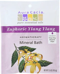 AURA CACIA: Aromatherapy Mineral Bath Euphoria Ylang Ylang, 2.5 Oz