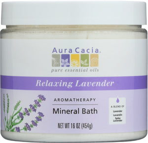 AURA CACIA: Aromatherapy Mineral Bath Relaxing Lavender, 16 oz