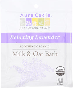 AURA CACIA: Soothing Organic Milk & Oat Bath Relaxing Lavender, 1.75 Oz