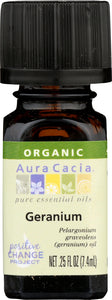 AURA CACIA: Organic Geranium Essential Oil, 0.25 oz