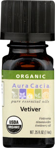 AURA CACIA: Organic Vetiver Essential Oil, 0.25 oz