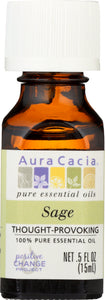 AURA CACIA: 100% Essential Oil Sage, 0.5 Oz